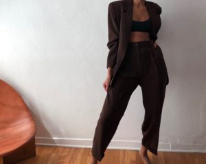 Junesixtyfive Fashion Blog Mode Tendance Ethique Elia Vintage Pantalon Costume Marron